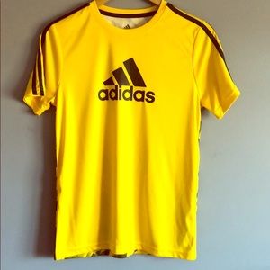 Adidas Short-Sleeve Bright Yellow Athletic Shirt